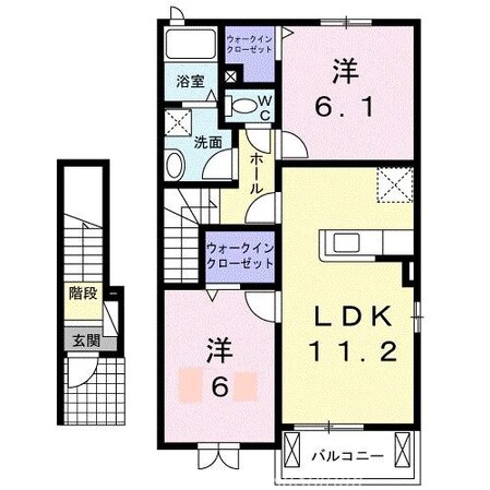 クラール木太Ｆの物件間取画像